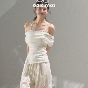 Breathable Tencel Crop Waist Skin-friendly Off-shoulder One-shoulder Short Sleeve T-shirt