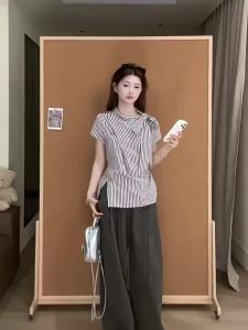 Áo Sơ Mi Ngắn Tay Có Dải Sọc Thời Trang