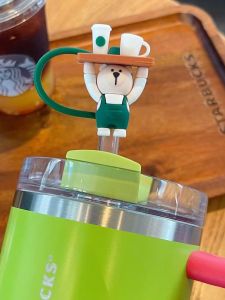 ฝาปิดหลอดดูดน้ำซิลิโคนเกรดอาหาร ป้องกันฝุ่น ทนความร้อน เหมาะสำหรับหลอดดูดน้ำขนาดใหญ่ 9 มม ของ Starbucks ใช้ซ้ำได้