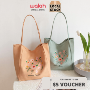 Ladies Handbags Canvas Tote Bag Floral Shopping Travel Korean Version Women Eco Reusable Shoulder