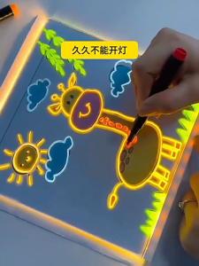 DIY Light-Up Drawing Board LED Lamp | Erasable Hand-Paint Ambient Night Light for Kids Message Board | DIY Art Painting Decorations