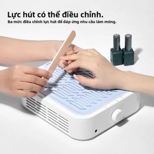 Máy Hút Bụi Móng Tay Không Chổi Than 120W Có Thể Sạc Lại Quạt Hút Chân Không Có Thể Tái Sử Dụng Cho Tiệm Làm Tóc Tại Nhà Trắng + Xanh