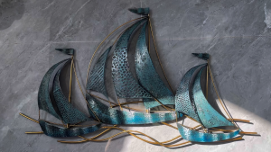 Metal Wall Art Decor Sailboat Wall Decoration Nautical Iron Wall Decor for Living Room Home Wall Decor