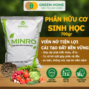 Mua 5 tặng 1 - Phân Bón Hữu Cơ Greenhome Minro Bao 700g Sinh Học Giúp Cây Khoẻ Ổn Định Sai Hoa Đậu Trái