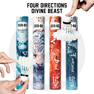 ALPSPORT 【Badminton Beast Series】12 Pieces/1 Bucket Feather Badminton 3-in-1 Durable A+ Goose/Duck AS05/AS15/YY
