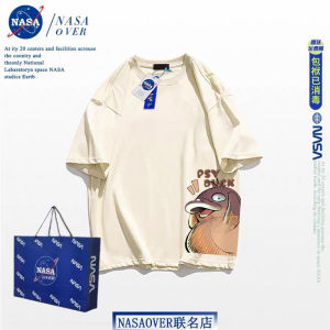 NASA Joint Name Japanese Cartoon Psyduck Short-Sleeved T-shirt Mens and Womens Same Oversize Loose Couples Tops Fashion