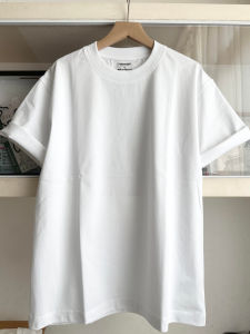 Pure White Heavyweight Cotton T-Shirt Mens Summer American Three-Needle Combed Short Sleeve Half Sleeve Inner Wear Casual Fashion