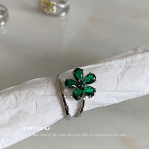 Sunny Zoo Summer Floral Open Ring Three Colors Zircon Flower Unique Forest System Ring Womens Fashion Jewelry Accessories