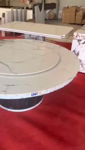 โต๊ะอาหารกลมท็อปหินเทียม 2 ชั้น ขนาดใหญ่หมุนได้ 360 องศา (เฉพาะโต๊ะเท่านั้น)