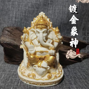 Thai Style Decorative Elephant God Statue Living Room Entrance Decoration Desktop Elephant Trunk Wealth God Ivory Fruit Buddha Statue