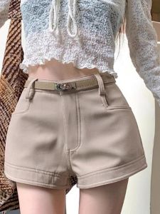High Waist Straight Leg Casual Shorts Womens Autumn Winter Commute Versatile Hot Pants A-Line Short Shorts Polyester Fiber