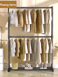 Sampayan Double Layer Clothes Hanger ALL Metal Drying Rack Stainless Steel Clothes Rack Organizers