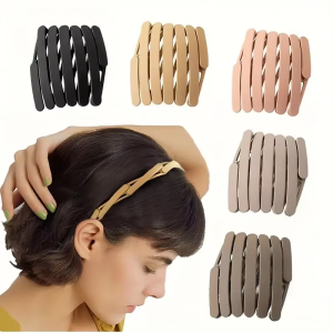 Simplicity Foldable Hairband for Women Solid Color Non-Slip Hair Wash Fashion Girl Headband Hair Accessories
