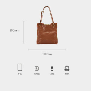 Elle Womens Handbag 2025 New Diamond Pattern Large Capacity Simple Handbag Tote Bag Single Shoulder Bag Casual Style Leather