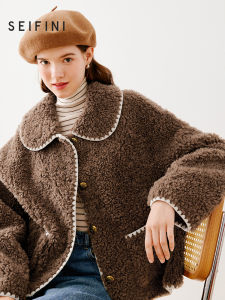 SEIFINI | All Wool Peter Pan Collar Coat For Female