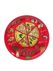 Creative Large round Pizza Tray Restaurant Quality Durable Non-Breakable Reusable Dishwasher Safe Cartoon Anime Design