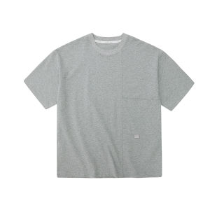 NANS Heavyweight Cotton Pocket Tee with Strap Cross Design Loose Fit Youthful Summer T-Shirt Short Sleeve round Neck Basic Popular