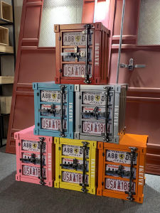 Container Cabinet Industrial Style Locker Iron Bedside Table with Lock Creative Bedside Small Cabinet Storage Cabinet