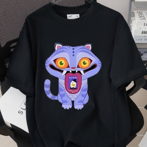 High Quality Loose Fit Short Sleeve T-Shirt Pure Cotton 260g Korean Style Print Adult Top Magic Girl Team Cartoon Anime Merchandise