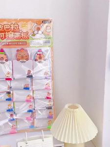 6Pcs Portable Cute Capybara Erasable Whiteboard With Pen Reusable Suspendable Drawing Board Cartoon Animal Shape Creative Whiteboard Notebook Children Gift