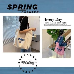 NDDshop มาใหม่ กระเป๋าผ้าผู้หญิง งานแฟชั่นสวยๆ ดีไซน์ดีสกรีนฟอนต์ภาษาอังกฤษ วัสดุอย่างดีทนทาน ใส่ใช้งานได้จริงและถ่ายรูปแมทช์ชุดชิคๆได้ด้วยเลย