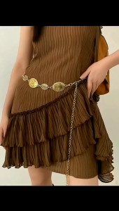 Retro Versatile Ethnic Style Metal Bohemian Waist Chain Belt for Women Fashion Sweater Chain Waist Seal Body Decor Accessories