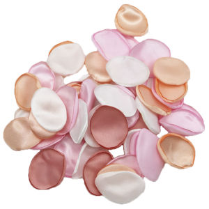 กลีบจำลองผ้าไหมขอบร้อน3X3.8ซม. (100ชิ้น/ถุง) ตกแต่งสถานที่แต่งงานสารภาพวันวาเลนไทน์ DIY ตกแต่งเสื้อผ้า DIY อุปกรณ์เสริม