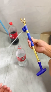 EOSM ทองเหลืองเบิ้ล หัวฉีดละอองน้ำ เดี่ยว/คู่หัว กด-ดึง เครื่องพ่นชลประทาน แบบพกพาได้ ปรับได้ปรับได้ เครื่องพ่นสารเคมีในสวน