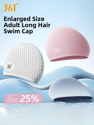 361° | Silicone Large Head Swimming Cap for Long Hair