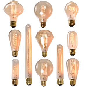 Adison Adjustable Light Bulb Tungsten Filament Home Use Screw Type E27 Retro Ball Light Source Old Style Decorative Long Strip Lamp