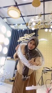 STARLIGHT Lampu Mewah Plafon LED Lampu Gantung Hias 3 Warna Gantung Kristal 1 Ring