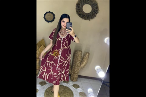 Daster Rayon Premium Busui 2 Pcs Rendah Arab Terbaru Wanita Motif Polos Lengan 3/4 Kekinian Mewah B