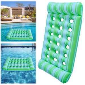 Inflatable Pool Floating Bed Portable Floating Lounger Air Mattress Foldable Swimming Pool Air Mattress Hammock Outdoor Swimming