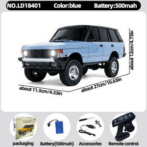 LDRC LD18401 1/18 4WD RC Rock Crawler Off-Road Climbing Car 2.4GHz Full Proportional Remote Control with RTR Hobby Toy Gift
