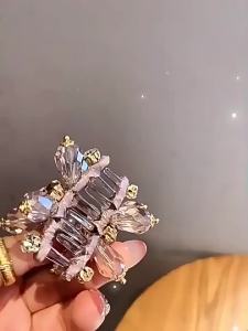 Crystal Half-up Hair Clip Exquisite Rhinestone Side Hair Clip Shark Clip For Women