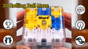 NIKO 3D Maze Cube Rolling Ball Puzzle Toy Brain Teaser Magic Cube Fidget Educational Interactive Game For Kids