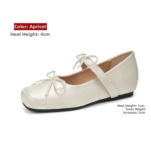 MIFEI | Bow Leather Flat Mary Jane Shoe with Internal Lift