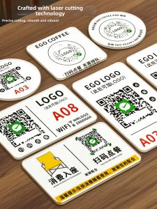 SHUMINGTAI | Waterproof Greaseproof QR Code Ordering Sign Acrylic Table Stickers