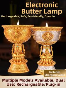 Lotus-shaped LED Buddha Altar Lamp