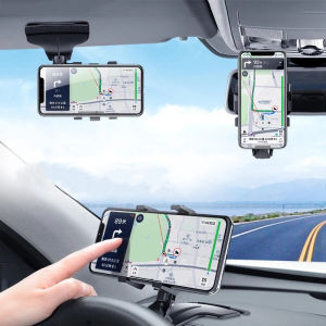 3 in 1 Car Phone Holder Dashboard Rearview Mirror Mobile Phone GPS Navigation Bracket Adjustable Auto Phone Holder For iPhone 14