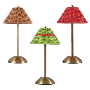 Cordless LED Table Lamp 3 Color Stepless Dimmable Retro Nightstand Lamp Touch Ambient Light for Bedroom Patio Restaurant