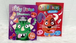 Buku Stiker Silly Faces Animals & Dinosaurs dengan Lebih dari 50 Stiker