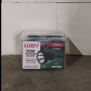 Senter Kepala LED Luby 30 Watt L-2865LN Headlamp Cahaya Putih Charger Original
