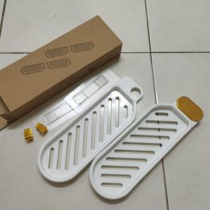 Screwless Plastic Corner Rack For Kitchen and Bathroom Bendable Plastic Organizer Rack Adjustable Screwless Plastic Corner Wall Mounted Rack