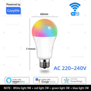E27 WiFi Smart Dimmable Bulb RGBCW Colorful 220V LED Light APP Adjust Dimmable Support Alexa Google Home Alice Voice Control