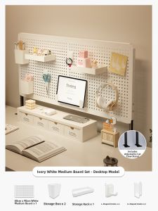 No-Drill Desktop Caddy Office Desk Organizer Rack Female Workstation Renovation Tool Modern Minimalist Metal Shelf Holder