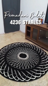 Karpet Permadani Moderno 160 cm BULAT/KOTAK VARIAN Pilih Motif bahan Anti Slip Karpet Aesthetic