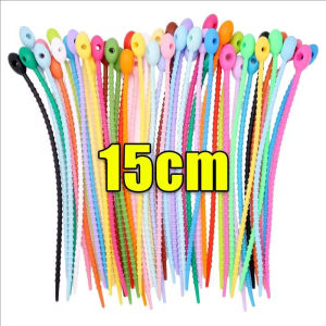 100Pcs KeyChain Tag Rope Silicone Rubber Wire Cable Holder Key Ring Gadget Doll Pendant DIY Buckle Craft Supplies