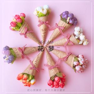 Young Adult Newspaper Flower Posing Props Artificial Flower Egg Roll Flower Gift Box Fake Flower Decoration Photo Props Manicure Props