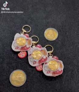 Móc Khóa Mèo Thần Tài Xoay Nhật Bản Đại Cát Đại Lợi - Treo Xe Oto Túi Xách Balo - Quà Tặng May Mắn